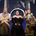 Nicky Spence (Tamino) Claire Watkins (First Lady) and  Richard Burkhard (Papageno)