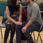 Deborah Rudden and Luke Sinclair in rehearsal